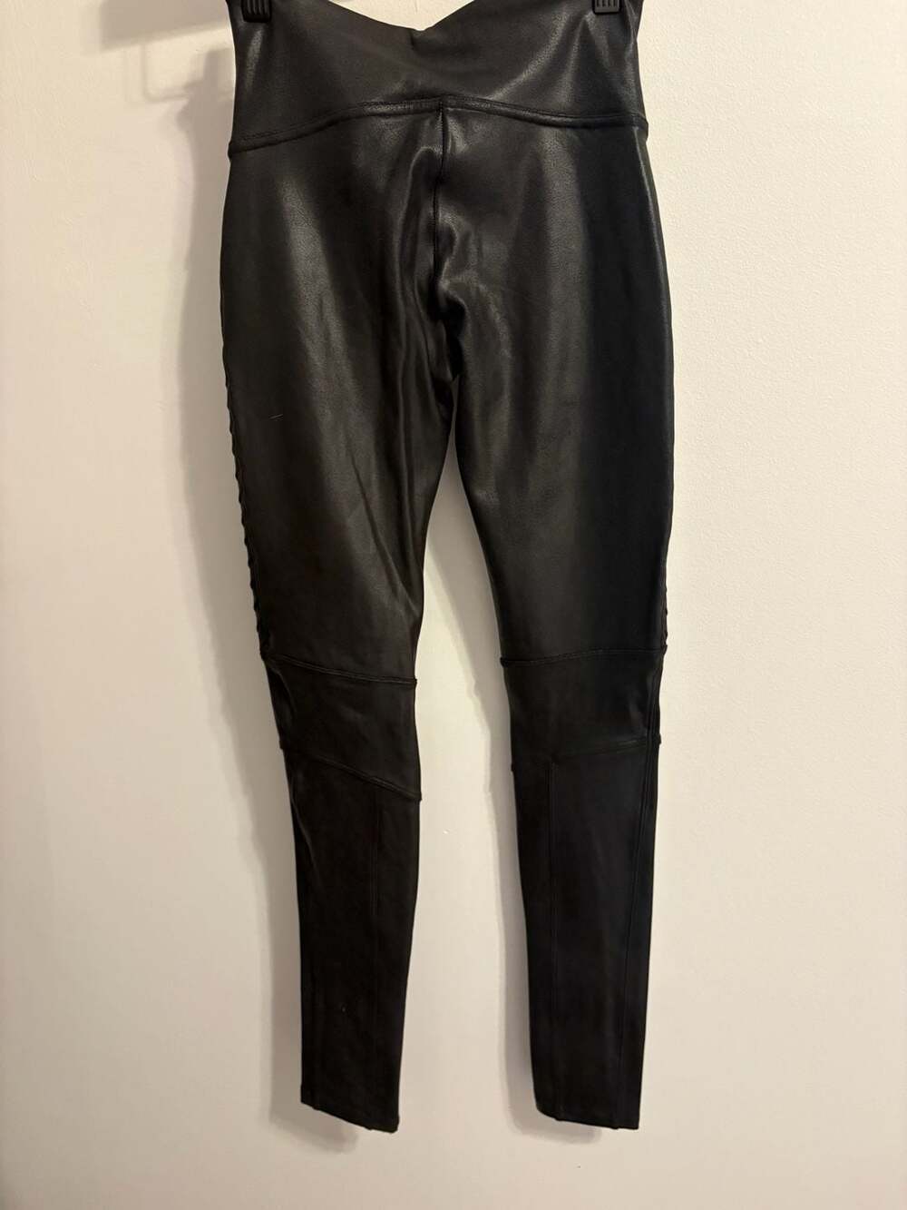 SPANX Faux Leather Moto Black Pants Women's Size Small - Picture 3 of 3